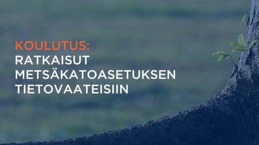 Koulutus: Ratkaisut metsäkatoasetuksen tietovaateisiin